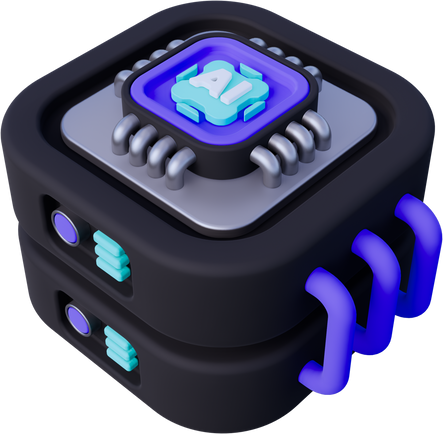 Artificial Intelligence Server 3D Icon