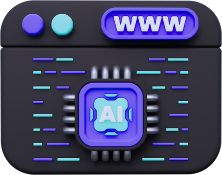 Artificial Intelligence Browser 3D Icon